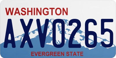 WA license plate AXV0265