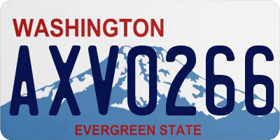 WA license plate AXV0266