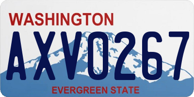 WA license plate AXV0267