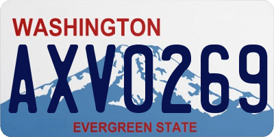 WA license plate AXV0269