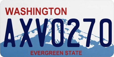 WA license plate AXV0270