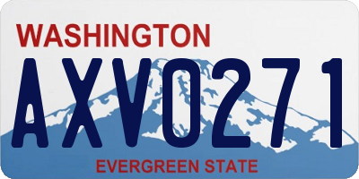 WA license plate AXV0271