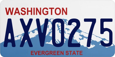WA license plate AXV0275