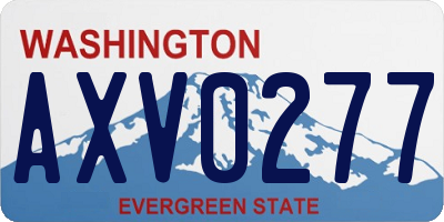 WA license plate AXV0277