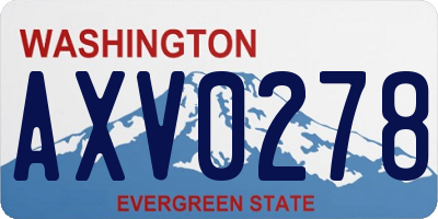 WA license plate AXV0278