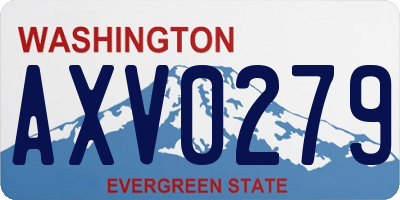 WA license plate AXV0279