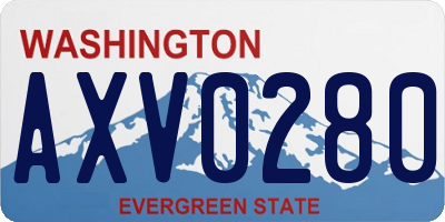 WA license plate AXV0280