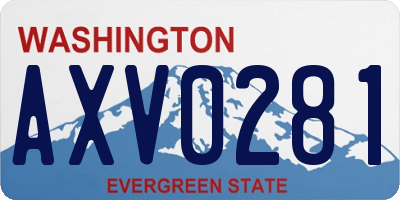 WA license plate AXV0281