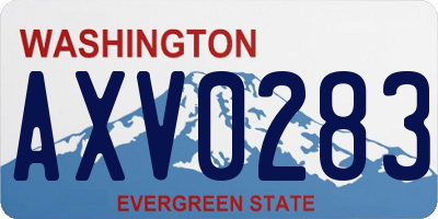 WA license plate AXV0283