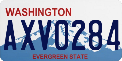 WA license plate AXV0284