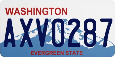 WA license plate AXV0287