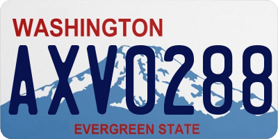 WA license plate AXV0288