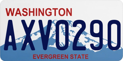 WA license plate AXV0290