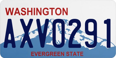 WA license plate AXV0291