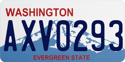 WA license plate AXV0293