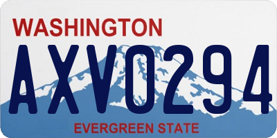 WA license plate AXV0294