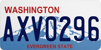 WA license plate AXV0296