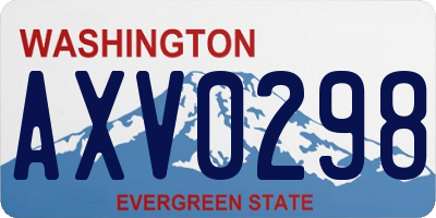 WA license plate AXV0298