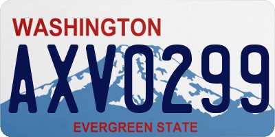 WA license plate AXV0299