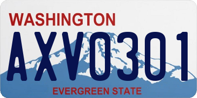 WA license plate AXV0301