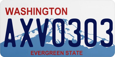 WA license plate AXV0303