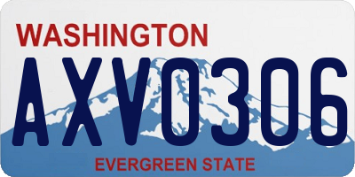 WA license plate AXV0306