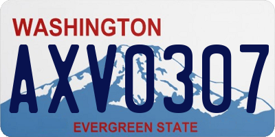 WA license plate AXV0307