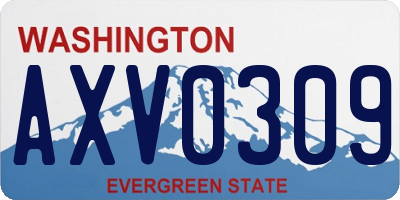 WA license plate AXV0309