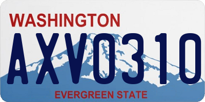 WA license plate AXV0310