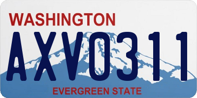 WA license plate AXV0311