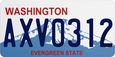 WA license plate AXV0312
