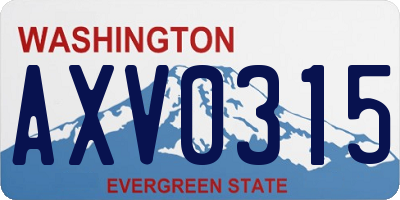 WA license plate AXV0315