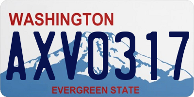 WA license plate AXV0317
