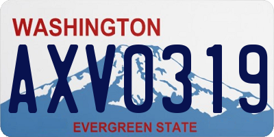 WA license plate AXV0319