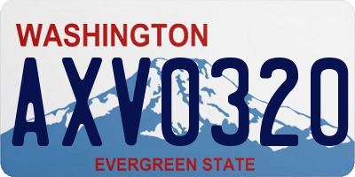 WA license plate AXV0320