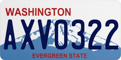 WA license plate AXV0322