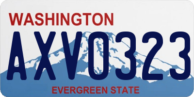 WA license plate AXV0323