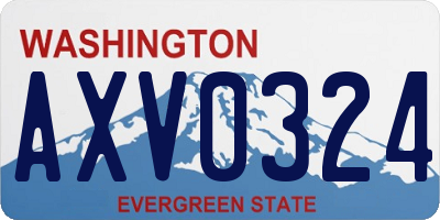 WA license plate AXV0324
