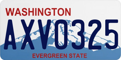 WA license plate AXV0325