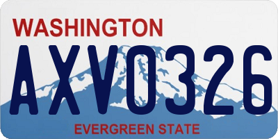 WA license plate AXV0326