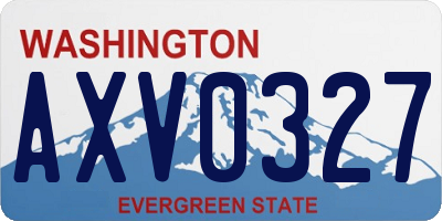 WA license plate AXV0327