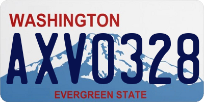 WA license plate AXV0328