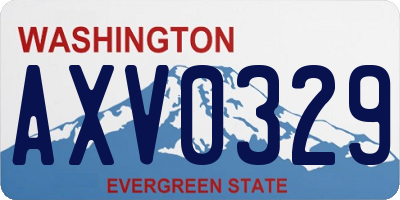 WA license plate AXV0329
