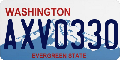 WA license plate AXV0330