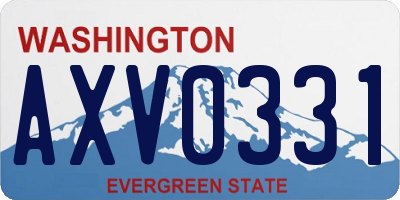 WA license plate AXV0331