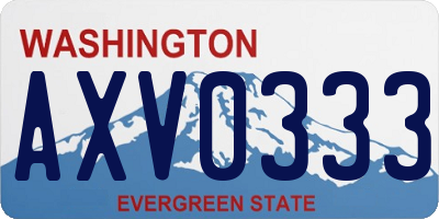 WA license plate AXV0333