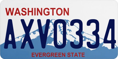 WA license plate AXV0334