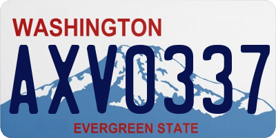 WA license plate AXV0337
