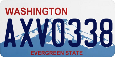 WA license plate AXV0338