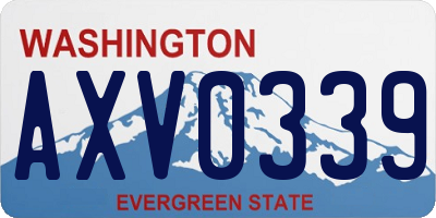 WA license plate AXV0339